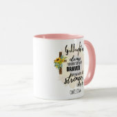 10代のゴド娘やる気を起こさせる引用文ひまわり マグカップ (正面右)