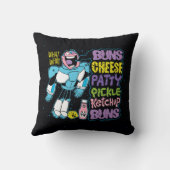 10代のタイタン行け！ |サイボーグバーガーラップの クッション (裏面)