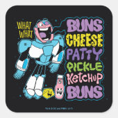 10代のタイタン行け！ |サイボーグバーガーラップの スクエアシール (正面)