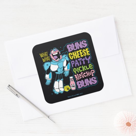 10代のタイタン行け！ |サイボーグバーガーラップの スクエアシール (封筒)