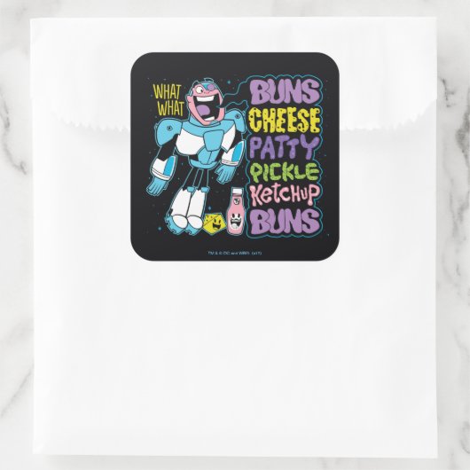 10代のタイタン行け！ |サイボーグバーガーラップの スクエアシール (バッグ)