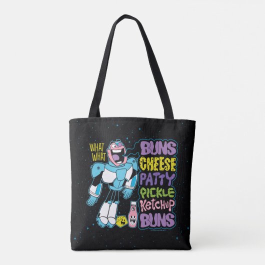 10代のタイタン行け! |サイボーグバーガーラップの トートバッグ (裏面)