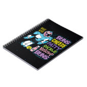 10代のタイタン行け！ |サイボーグバーガーラップの ノートブック (左側)