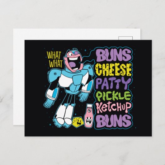 10代のタイタン行け！ |サイボーグバーガーラップの ポストカード (正面/裏面)