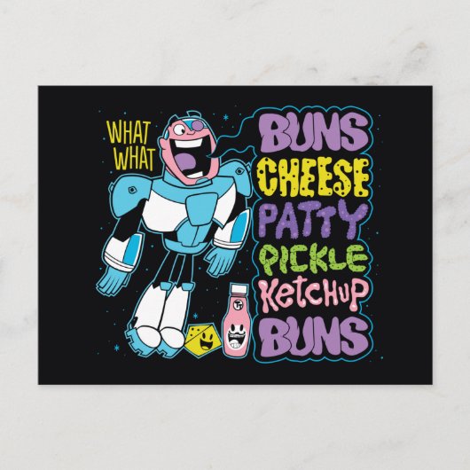 10代のタイタン行け! |サイボーグバーガーラップの ポストカード (正面)