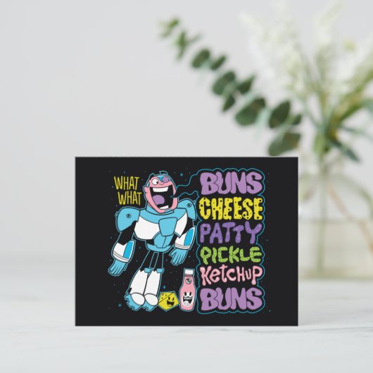 10代のタイタン行け！ |サイボーグバーガーラップの ポストカード (スタンド正面)