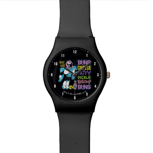 10代のタイタン行け！ |サイボーグバーガーラップの 腕時計 (クローズアップ)