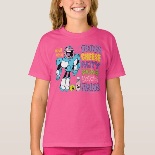10代のタイタン行け！ |サイボーグバーガーラップの Tシャツ (正面)