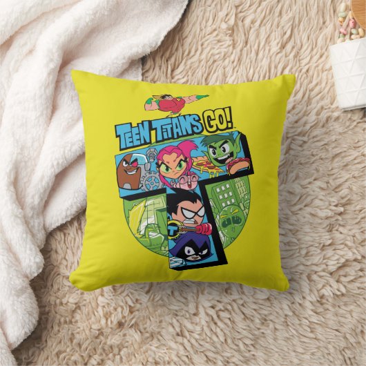 10代のタイタン行け! |タイタンズタワーコラージュ クッション (ブランケット)