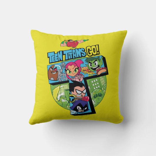 10代のタイタン行け！ |タイタンズタワーコラージュ クッション (裏面)