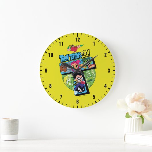 10代のタイタン行け！ |タイタンズタワーコラージュ ラージ壁時計 (ホーム)