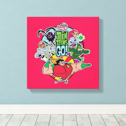 10代のタイタン行け！ |チームグループグラフィック キャンバスプリント (インサイチュ (ウッドフロア))