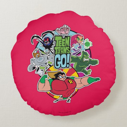 10代のタイタン行け! |チームグループグラフィック ラウンドクッション (裏面)
