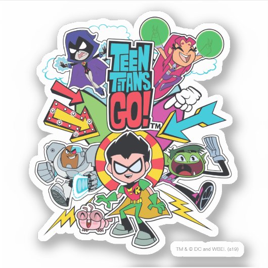 10代のタイタン行け！ |チーム矢印グラフィック シール (正面)