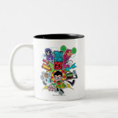 10代のタイタン行け！ |チーム矢印グラフィック ツートーンマグカップ (左)