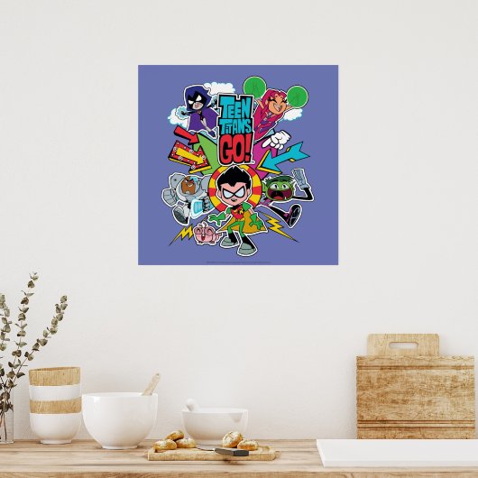 10代のタイタン行け! |チーム矢印グラフィック ポスター (キッチン)