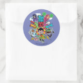 10代のタイタン行け！ |チーム矢印グラフィック ラウンドシール (バッグ)