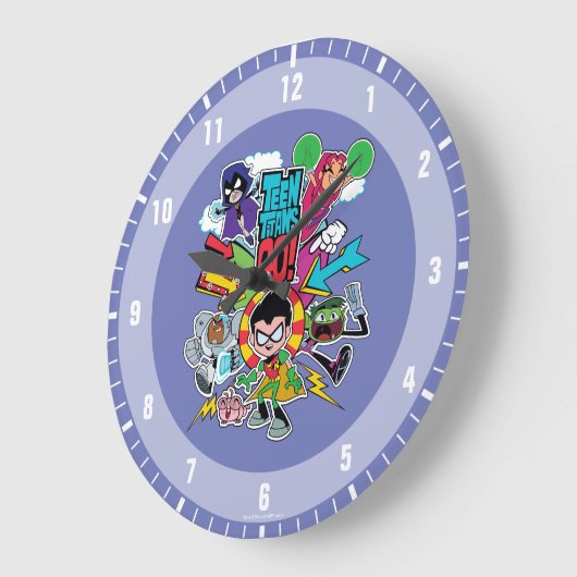 10代のタイタン行け! |チーム矢印グラフィック ラージ壁時計 (傾斜)