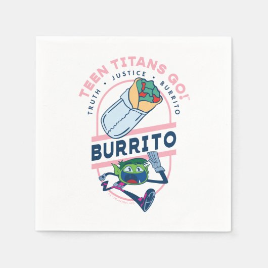 10代のタイタン行け！ビーストボーイ"Truth Justice Burrito" スタンダードカクテルナプキン (正面)