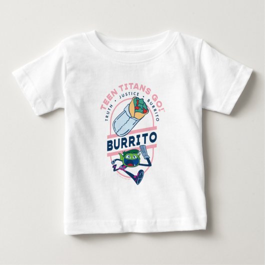 10代のタイタン行け!ビーストボーイ"Truth Justice Burrito" ベビーTシャツ (正面)