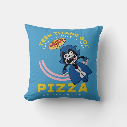 10代のタイタン行け！レイヴン「真実の正義ピザ」 クッション (正面)
