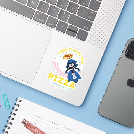 10代のタイタン行け！レイヴン「真実の正義ピザ」 シール (ノートパソコンとiPhone)