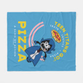 10代のタイタン行け!レイヴン「真実の正義ピザ」 フリースブランケット (正面(横))