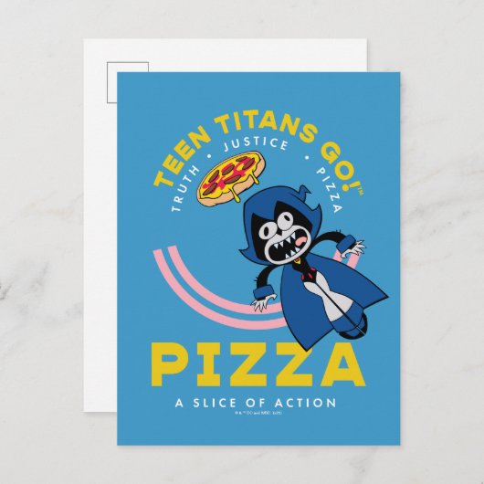 10代のタイタン行け！レイヴン「真実の正義ピザ」 ポストカード (正面/裏面)