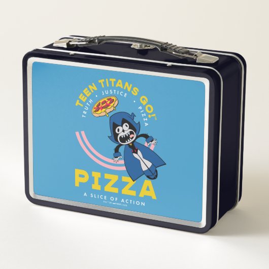 10代のタイタン行け！レイヴン「真実の正義ピザ」 メタルランチボックス (裏面)