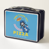 10代のタイタン行け！レイヴン「真実の正義ピザ」 メタルランチボックス (正面)