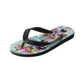 10代のタイタン行け! |レトロ90のグループコラージュ キッズビーチサンダル (アングル)