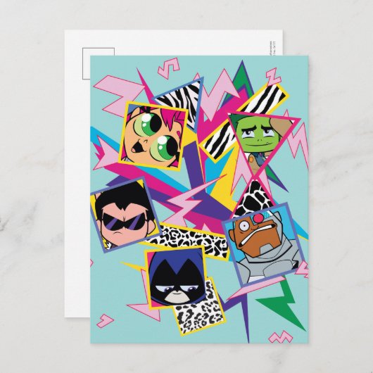 10代のタイタン行け！ |レトロ90のグループコラージュ ポストカード (正面/裏面)