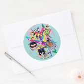 10代のタイタン行け！ |レトロ90のグループコラージュ ラウンドシール (封筒)