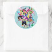 10代のタイタン行け！ |レトロ90のグループコラージュ ラウンドシール (バッグ)