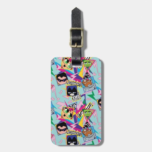 10代のタイタン行け！ |レトロ90のグループコラージュ ラゲッジタグ (正面縦)