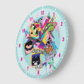 10代のタイタン行け！ |レトロ90のグループコラージュ ラージ壁時計 (傾斜)