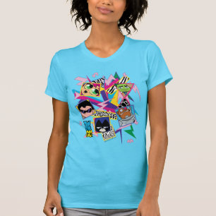 10代のタイタン行け! レトロ90のグループコラージュ Tシャツ
