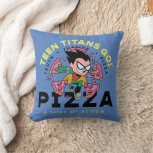10代のタイタン行け！ロビン「Truth Justice Pizza」 クッション