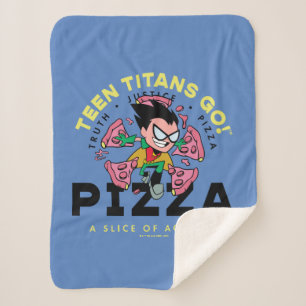 10代のタイタン行け！ロビン「Truth Justice Pizza」 シェルパブランケット