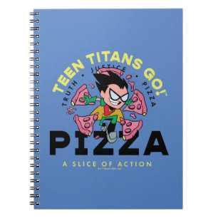 10代のタイタン行け!ロビン「Truth Justice Pizza」 ノートブック