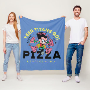 10代のタイタン行け！ロビン「Truth Justice Pizza」 フリースブランケット