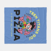 10代のタイタン行け!ロビン「Truth Justice Pizza」 フリースブランケット (正面(横))