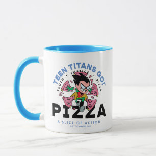 10代のタイタン行け！ロビン「Truth Justice Pizza」 マグカップ