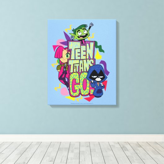 10代のタイタン行け! | "女の子"アニマルプリントロゴ キャンバスプリント (インサイチュ (ウッドフロア))