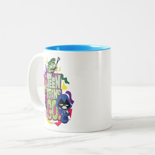 10代のタイタン行け！ | "女の子"アニマルプリントロゴ ツートーンマグカップ (正面左)