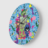 10代のタイタン行け! | "女の子"アニマルプリントロゴ ラージ壁時計 (傾斜)