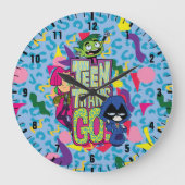 10代のタイタン行け！ | "女の子"アニマルプリントロゴ ラージ壁時計 (正面)