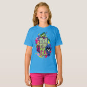 10代のタイタン行け！ | "女の子"アニマルプリントロゴ Tシャツ (正面フル)