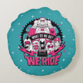 10代のタイタン行け！ | "我々は乗る"レトロMoto Graphic ラウンドクッション (裏面)