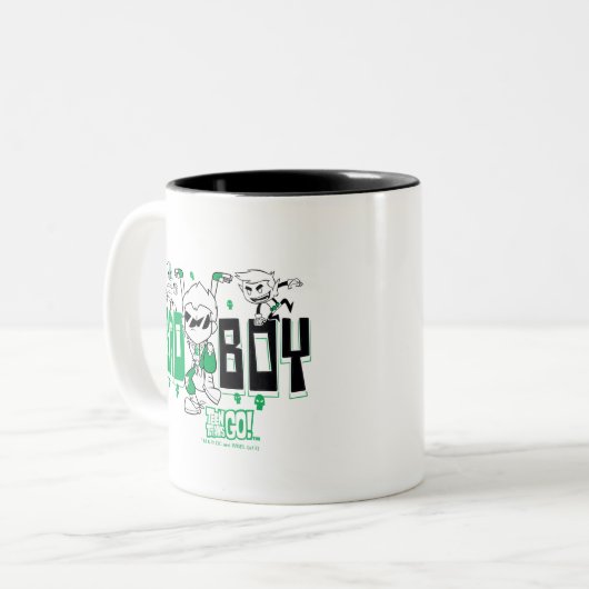 10代のタイタン行け! | "Bad Boy" Robin、Cyborg、およびBB ツートーンマグカップ (正面左)